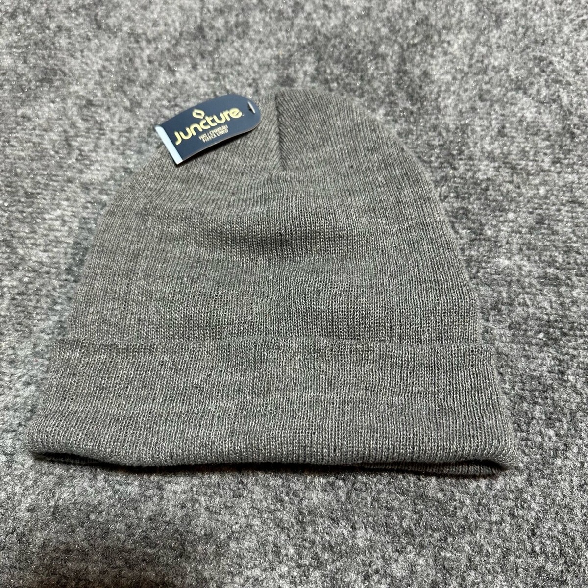 NEW Juncture Beanie Hat Cap Adult One Size Grey Knit Fleece