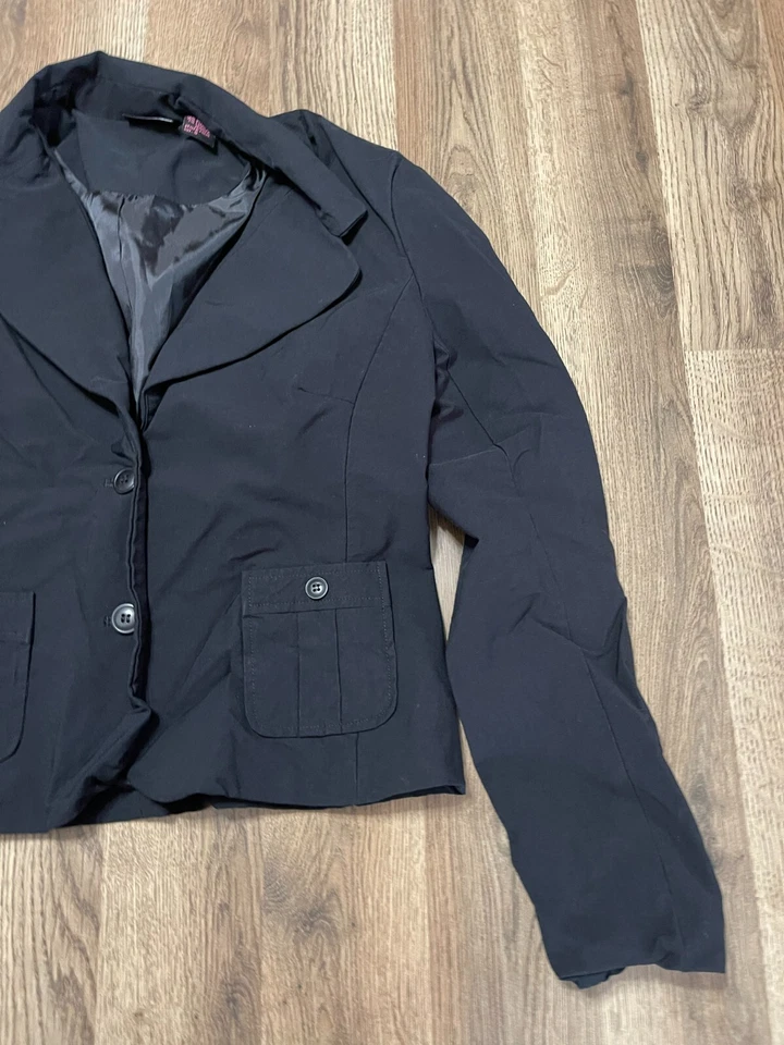 Chaqueta Newport News, Para Mujer Talla 8, Negra, Blazer, Bolsillos Delanteros Foto 4 de 4