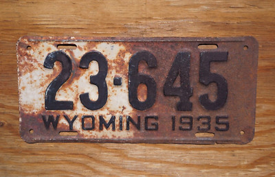 1935 SUBLETTE County WYOMING License Plate # 23 - 645