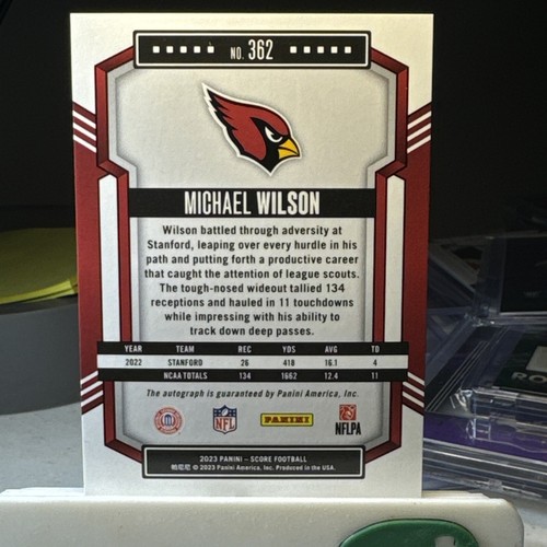 2023 Panini Score Michael Wilson End Zone 6/6 Rookie RC End Zone Cardinals - Picture 2 of 6