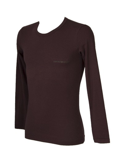 T-shirt maglietta uomo girocollo manica lunga maglia in cotone EMPORIO  ARMANI ar | eBay