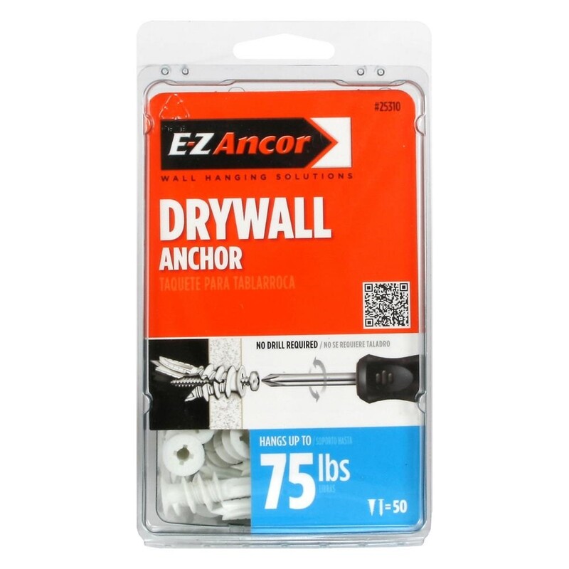 EZ Ancor Twist-N-Lock 1-1/2 in. L Nylon Drywall Anchors 50