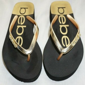 bebe flip flops rhinestone