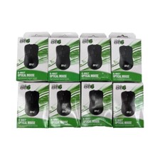 Lot of 8 - BT E-M87 Black Wired Optical Mouse Two-handed design 1000dpi
