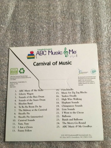 Laugh & Learn ABC Music & Me - "Carnival of Music" 25 songs-CD ^ - Picture 2 of 2