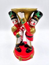 Retired Partylite Christmas Marching Toy Soldiers Tapered Candleholder Vintage