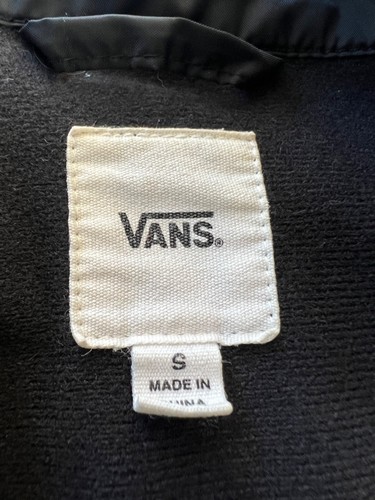 VANS Thanks Coach Unisex Windbreaker Size Small Black Snap Closure - Picture 5 of 11