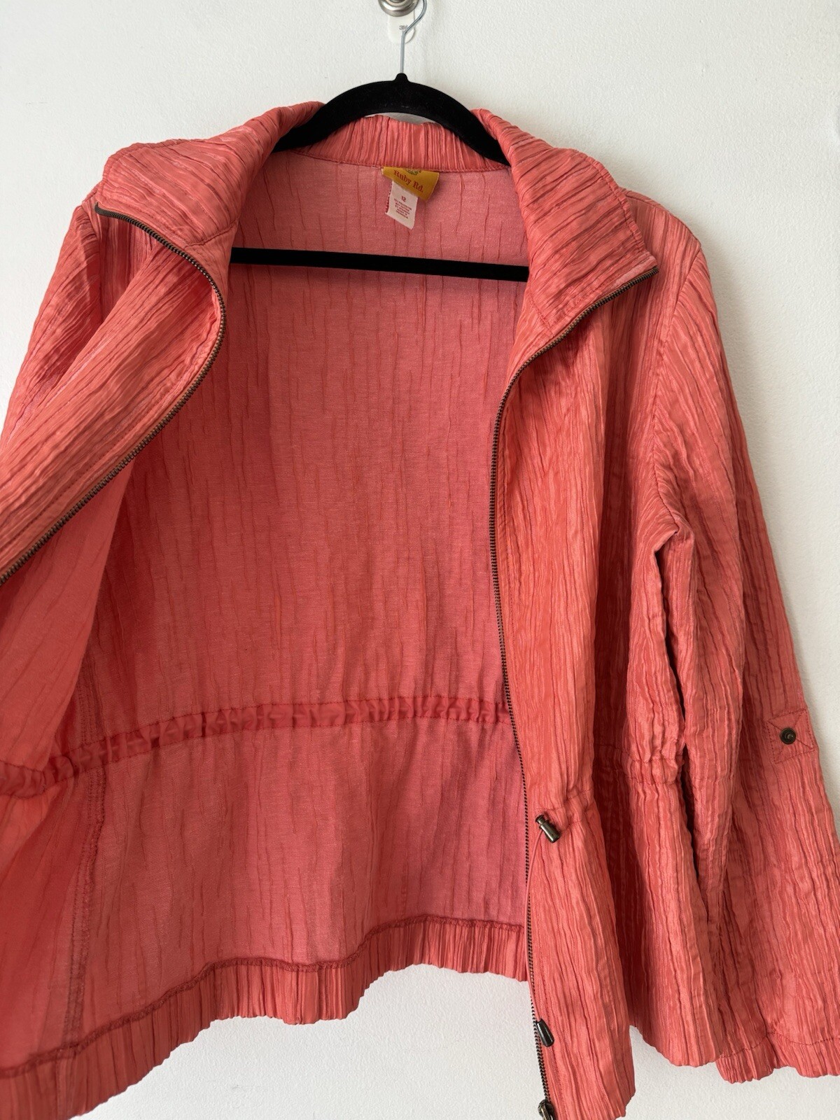 Ruby Rd. Orange Peach Crinkle Full Zip Lightweigh… - image 4