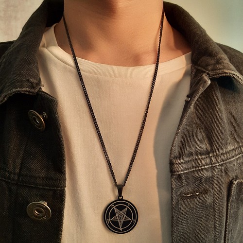 Collar Colgante Moneda Regalo Satánico Regalo Satánico Baphomet CABRA Negro Baphomet - Imagen 9 de 11