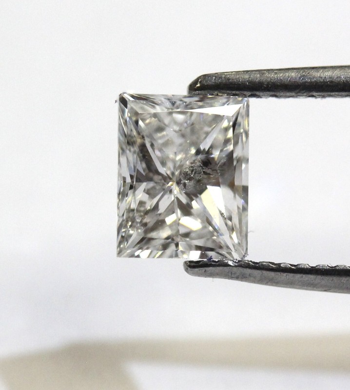 GIA certified loose .70ct I2 F princess cut diamond vintage antique Natural