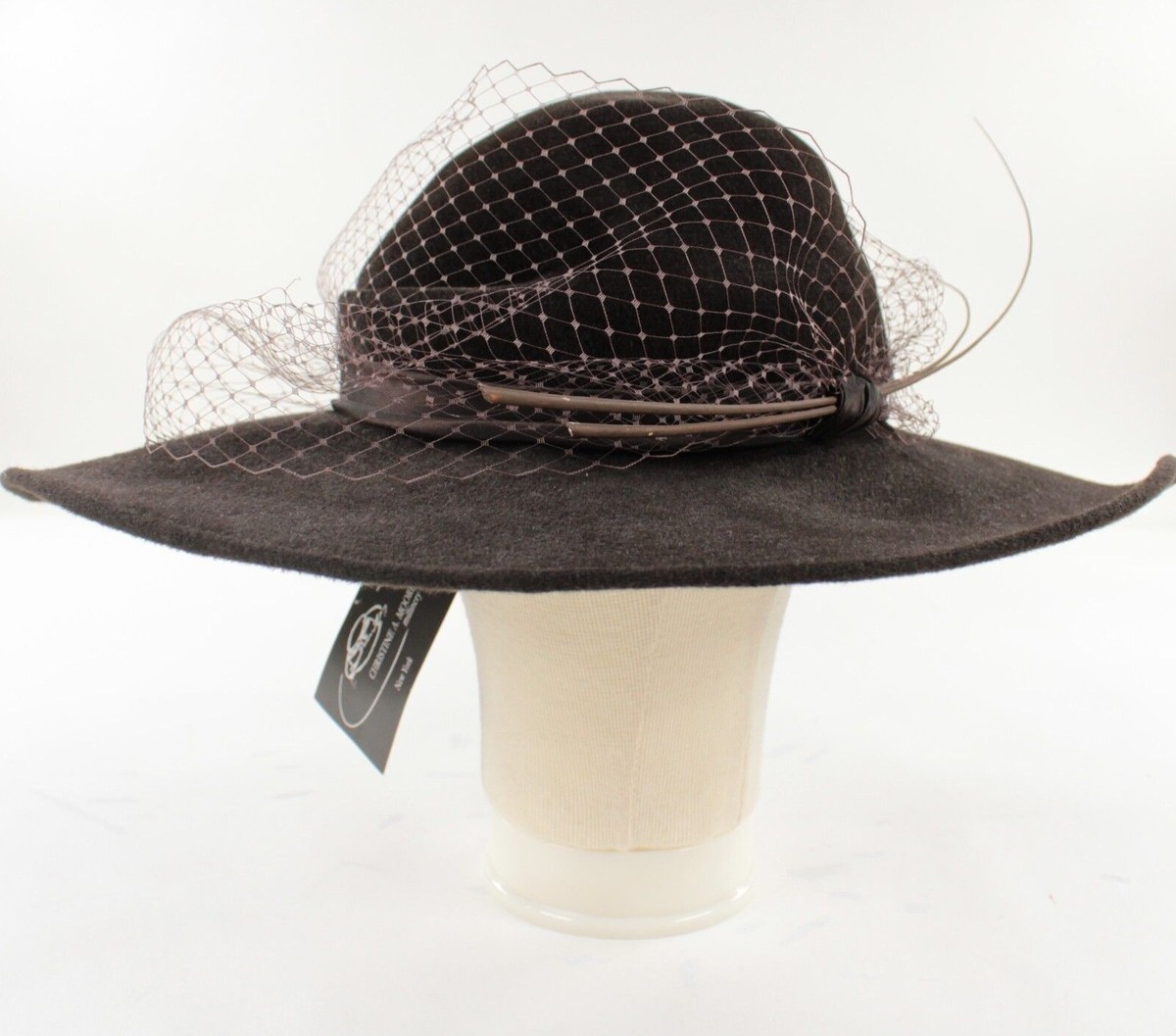 Christine A. Moore NWT Nythia Velour Felt Hat w Silk Taffeta  display picture 1