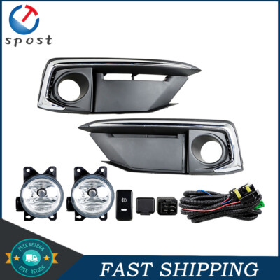 Fog Lamps Assembly w/Switch Wiring For 19-20 Honda Civic 1.5L Driver+Passenger