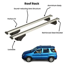 2 Pcs Silver Cross Bars for  SUZUKI IGNIS SUV 2004-2007