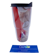 Tervis Tumbler Baseball 24 Oz. Hot Cold Double Wall with Spill Resistant Lid-23