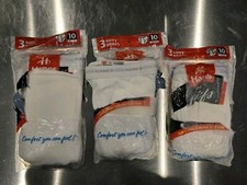 Vintage Hanes Lot Of 3, 3-pack Boys Briefs Underwear Size 10 1997 NEW