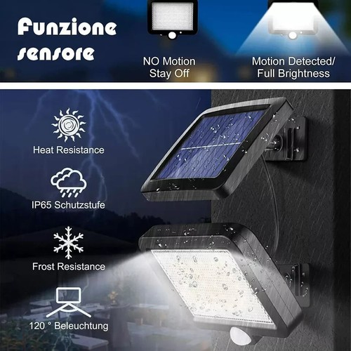 Faretti SOLARE 2 pezzi FARO con PANNELLO a LED sensore di movimento - Foto 2 di 9