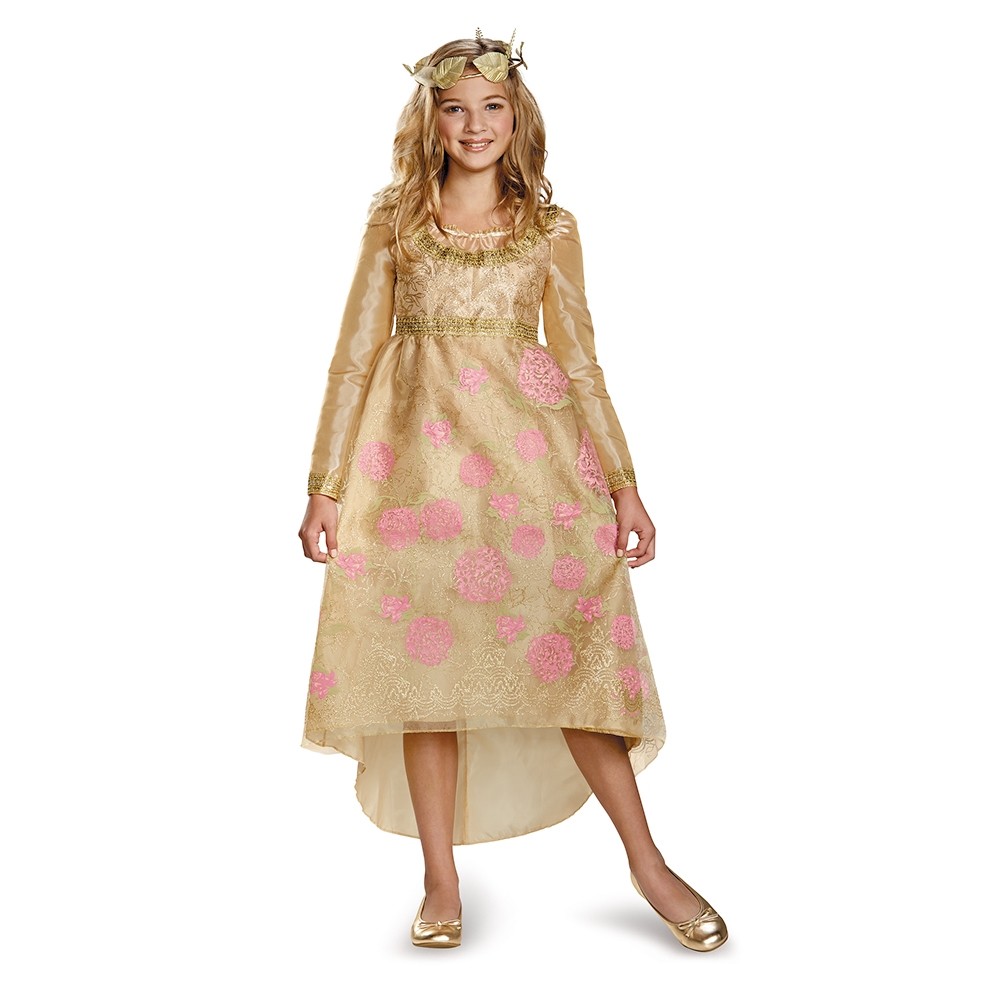 Girls Disney Movie Maleficent AURORA Coronation Gown Deluxe Costume