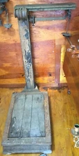 Vintage Antique Fairbanks Standard Floor Scale Weights Wood Metal No. 11