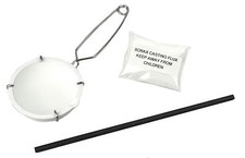 Grande Ceramica Crucible Tong Borace Rod Set Frammenti Oro Argento Rame