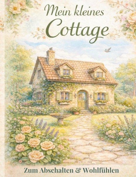 Malbuch Cottage-Stil A4, 50 Seiten, FüR Erwachsene, Entspannung, KreativitäT-image