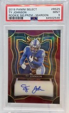 2019 Panini Select Ty Johnson Rookie Signatures Maroon Prizm /75 #RS-25 PSA 9