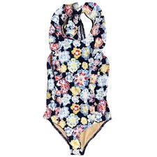 Tanya Taylor Swimsuit Girls S Blue Floral Ruffle One Piece Vacation Tropical NEW