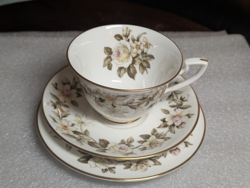 ROYAL WORCESTER TORQUAY 3 PIECE Set Cup Saucer Bread Plate Made in England - Picture 3 of 20
