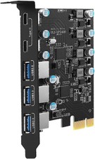 Image of PCIe USB 3.0 Card 5 Port 3x A 2x C 25W 5Gbps Expansion Desktop UP5400 36% Off