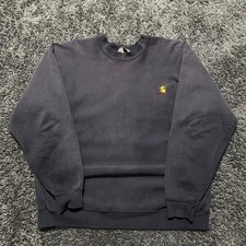 Vintage 90s Carhartt Reverse Weave Faded Navy...