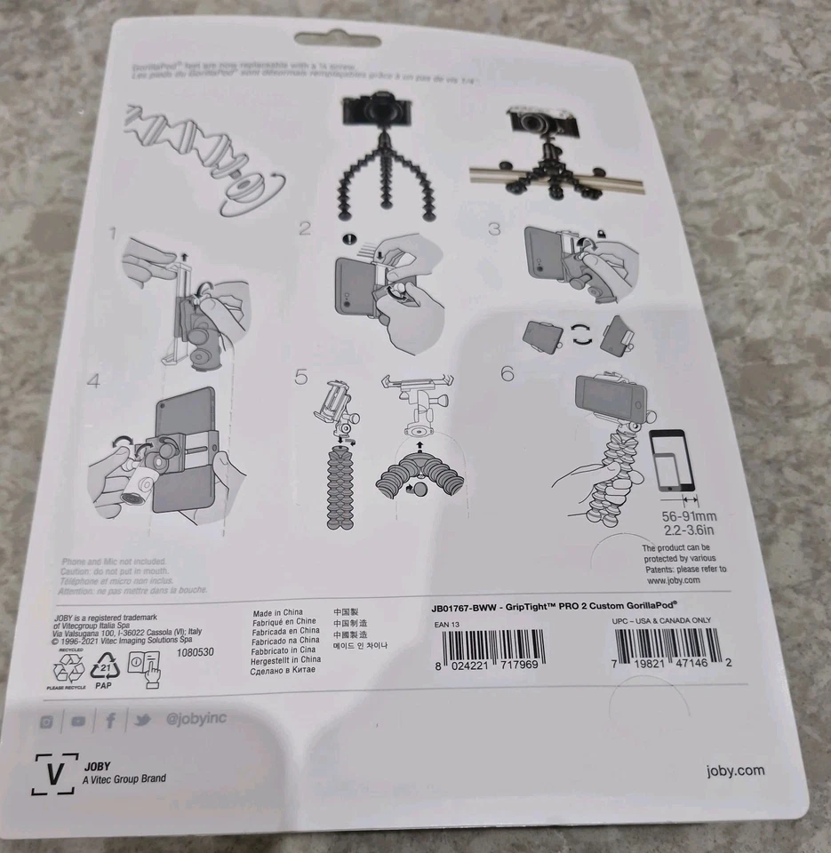 JOBY GripTight PRO 2 Custom GorillaPod -  JB01767 - BWW  -NEW - Image 2 of 4