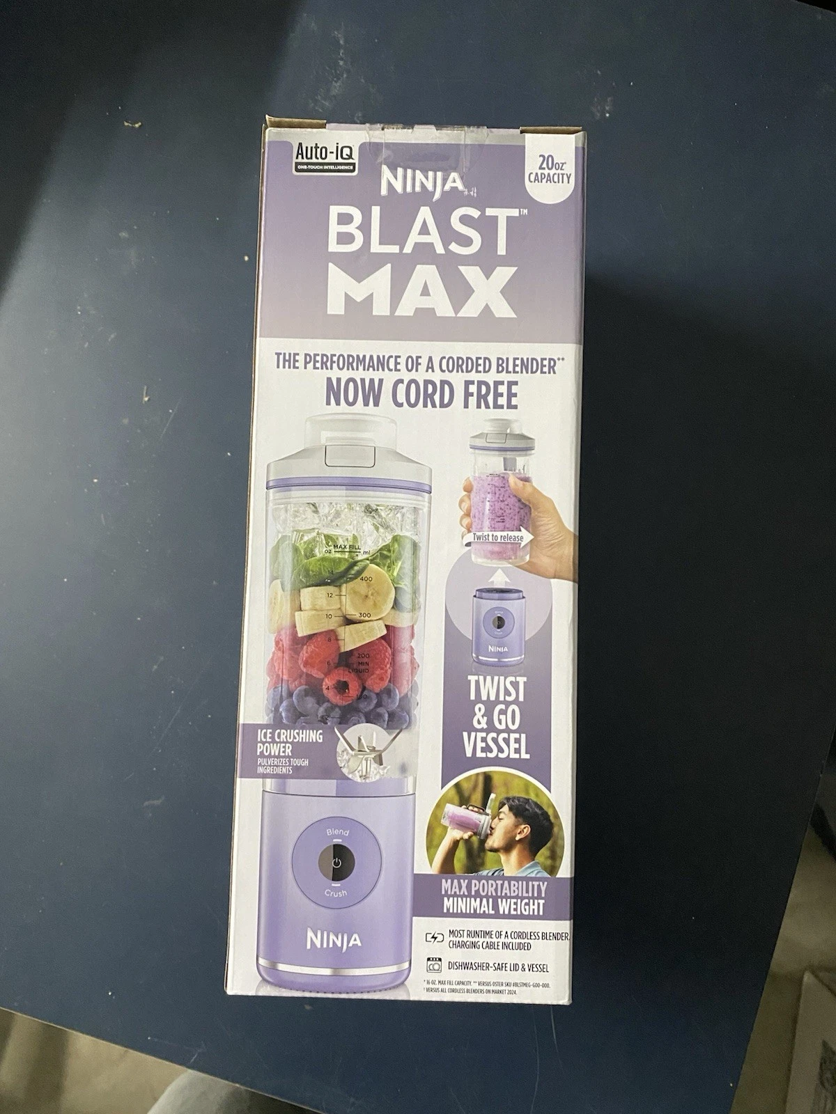 NEW NINJA Blast Max 20oz Capacity Portable Blender Lavender SEALED FREE SHIPPING