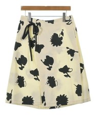 MARNI Knee-length Skirts IvoryxBlack Patterned 40 Approx. M 2200598193025