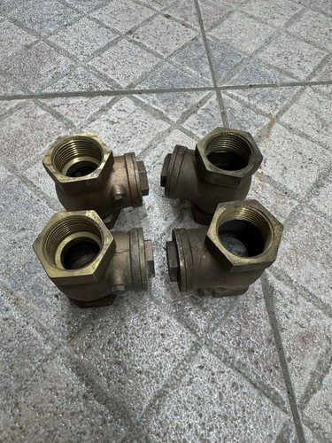 Lot Of 4 1โ NPT Threaded Brass Check Valve
