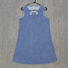 Anne Klein Dress Womens 4 Blue Denim Chambray Sleeveless A-Line Summer Shift
