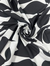Black White Abstract Fabric by the Yard / Metre Modern Geometric Material 156cm