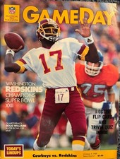 1988 Gameday Program Dallas vs Redskins featuring Doug Williams
