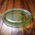 Vintage Green Depression Glass Platter Plate 11" BWN