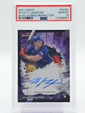 WYATT LANGFORD 2024 TOPPS FINEST ROOKIE PURPLE REFRACTOR AUTO /125 PSA 10 Q1702