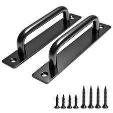 2PCS 5.8 Inches Barn Door Handle, Premium Aluminum Alloy Gate Handle, Sturdy Bla