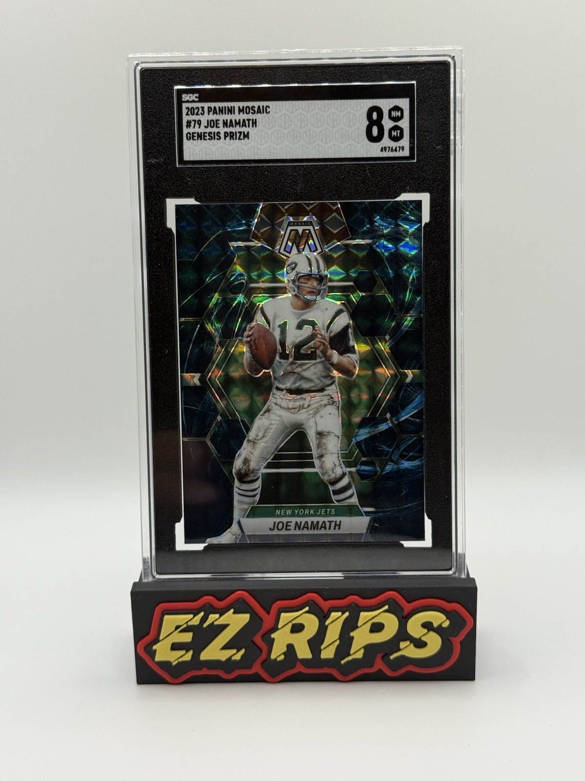 2023 Panini Mosaic Joe Namath #79 Genesis Mosaic Prizm