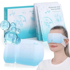 Hyaluronic Acid Steam Eye Mask, Heated Eye Compress for Dry Eyes, Disposable Sel