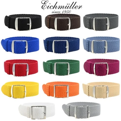 Correa de reloj Perlon en 18&20 mm textil retro trenzado correa de perlón Eichmüller