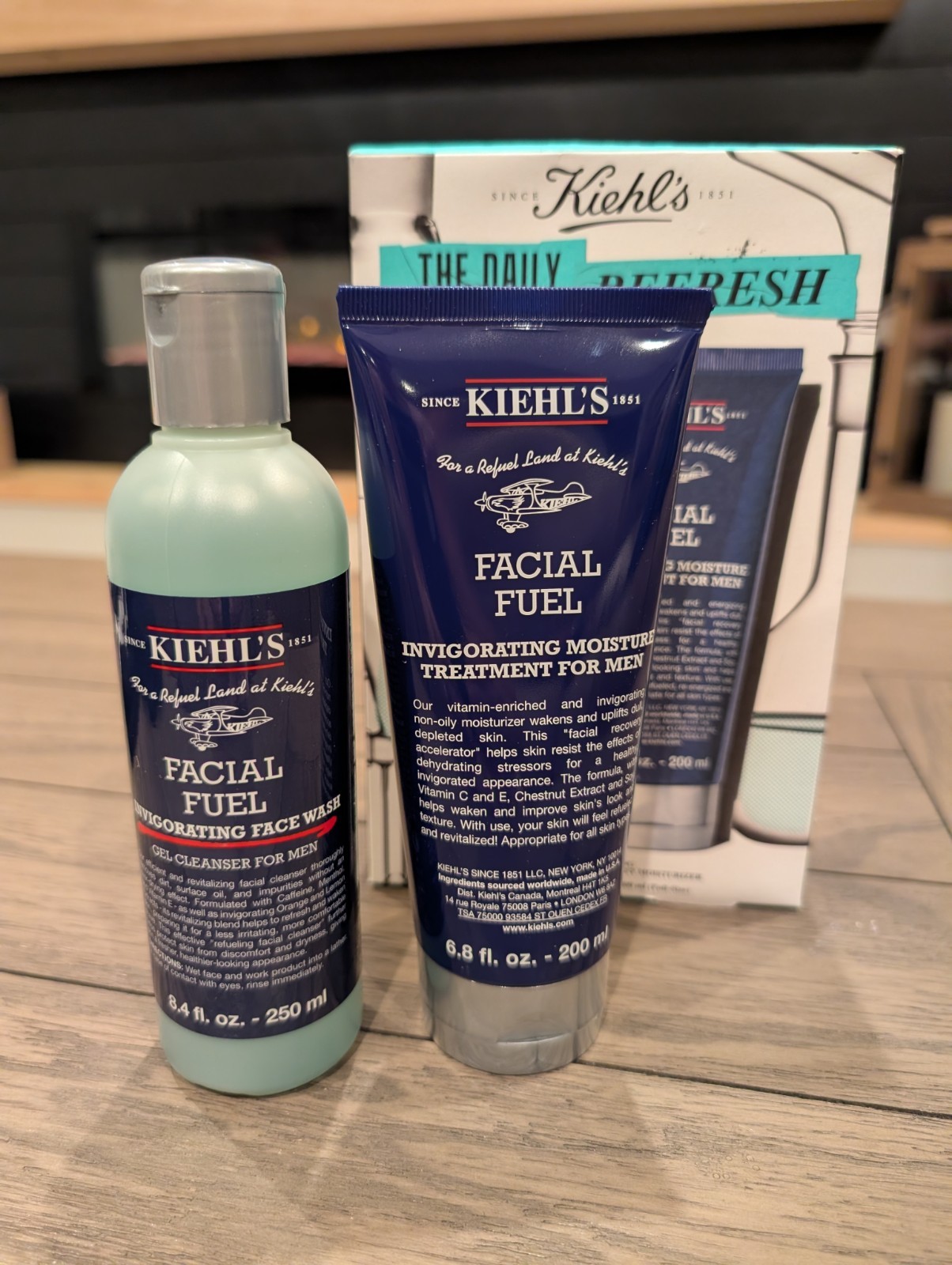 Kiehl's 2 Pack Facial Fuel Face Wash 8.4 oz & Moisture Treatment 6.8 oz New NIB