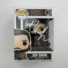 Autographed/Signed Kit Harrington Jon Snow #61 GoT Funko Pop Figurine BAS COA