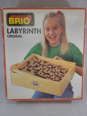 Vintage Brio Original Labyrinth Wooden Game No. 35310 Box w/ 2 Balls