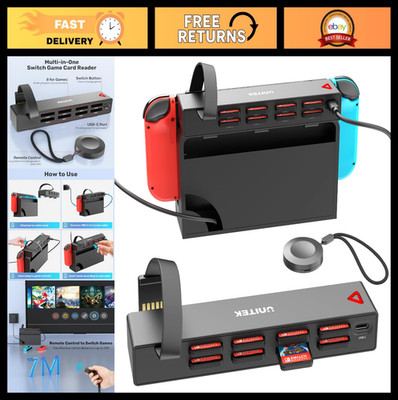 Multi Switch Game Card Reader with Remote Control - 8 Game Adapter for Nintendo