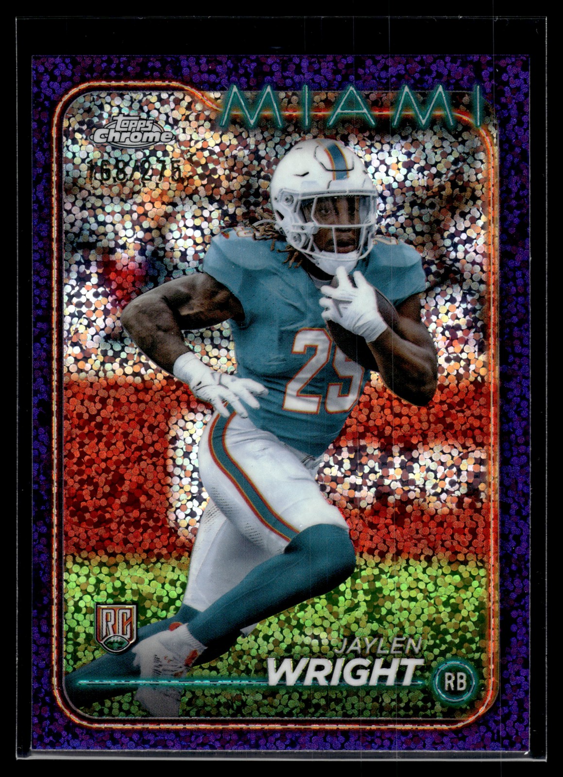 Jaylen Wright 2024 Topps Chrome Purple Speckle Refractor Card /275 #239