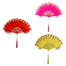 Ręczny składany wentylator z zawieszką przenośne haftowane akcesoria kwiatowe