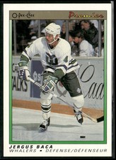 1990-91 O-Pee-Chee Premier #2 Jergus Baca Hartford Whalers Rookie Hockey Card