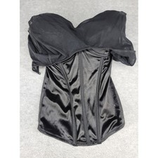 Spirit Halloween Adult Small Black Corset Top Mesh Overlay Costume